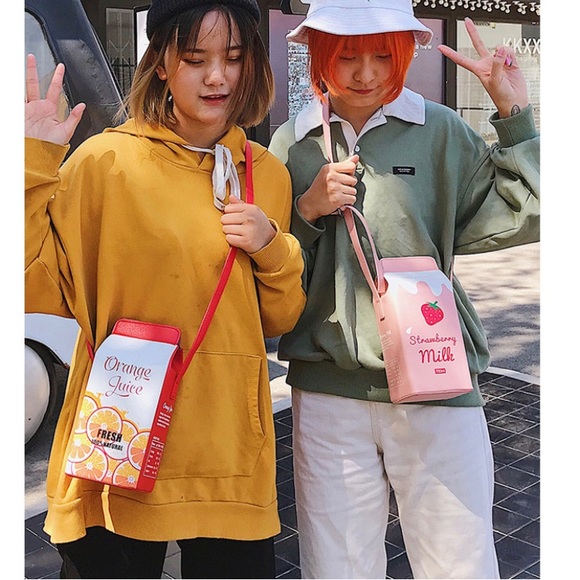 Orange Juice Box Crossbody Bag | Trendy Carton Style Purse | Fashion First Case - Picture 2 of 10
